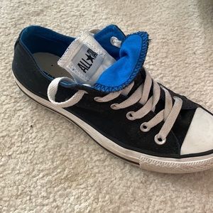 Black and blue converse